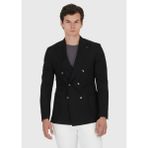 Ramsey Zeroweight Slim Fit Erkek Ceket Siyah Keten Karışımlı Modern Stil Normal Yaka Cepli - 58