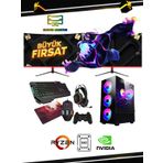 RAMTECH HAWK EKSTRA R5 5500 32G RAM 960G SSD RTX3060 12G 23.6 CURVED DUAL MONİTÖR OYUNCU PC
