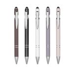 RANBOS Dokunmatik Ekranlar için Tükenmez Kalem Metal Yumuşak Stylus Kalem, Geri Çekilebilir Dokunsal Dönüş Kalemi, Hediyeler için Toplu Kalemler Ofis Temelleri, Orta Nokta, Siyah Mürekkep (5 Renk)