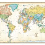 Rand McNally Classic Edition Dünya Duvar Haritası - Lamine Haddelenmiş