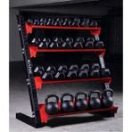 Rane Dambıl Kettlebell Standı 4 Raflı Siyah Kırmızı Çok Amaçlı Kullanım