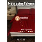 Ranforce Çarşaflı Yastık Ve Yorgan Kılıflı Çift Kişilik Nevresim Takımı 200x220 Cm - Bordo - 200 x 220 cm