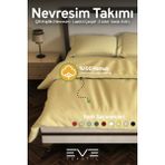 Ranforce Çarşaflı Yastık Ve Yorgan Kılıflı Çift Kişilik Nevresim Takımı 200x220 Cm - Sarı - 200 x 220 cm