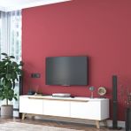 Rani D1 Tv Ünitesi Modern Ayaklı Tv Sehpası 180 cm Beyaz - Sepet Ceviz