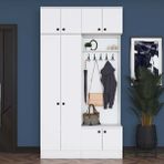 Rani EA145 Modern Portmanto Askılı Ayakkabılık Vestiyer Beyaz - 010 - Beyaz