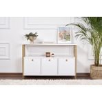 Rani Home Dresuar Beyaz - Gold Metal Ayaklı Konsol 120 cm EG-5273
