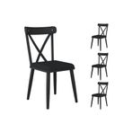 Rani Mobilya Rani Jb108 Metal Sandalye Thonet Sandalye 4'lü Mutfak Yemek Masası Sandalyesi Siyah