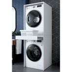 Rani Mobilya Rani KD113 Çamaşır Ve Kurutma Makinesi Dolabı Çekmeceli Banyo Dolabı Beyaz