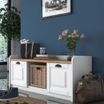 Rani P2 Modern Ayakkabılık Ayakkabı Dolabı Renk: Beyaz - Sepet Ceviz M1 - Beyaz - Ceviz