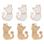 Rankomu Bilezikler Charm 30 Adet Charm Yavru Kedi Gülmek Deniz Kabuğu Kolye, Bilezikler ve Başlıklar için DIY Takı Aksesuarları, Beyaz İnci Kuyruklu Kedi Ayakkabı Çantası Charms, çok renkli,