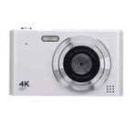 Rankomu Dijital Kamera, 16x Zoom, 4K 48MP, 2.4 inç IPS Ekran, Sarsıntı Önleyici Video Kaydı, Flaşlı Kompakt Seyahat Kamerası, Beyaz
