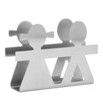 Rankomu Metal Peçete Tutacağı Dik Peçetelik, Ferforje Metal Dikey Doku Tutucu, İçi Boş Desen Tasarımı, Masaüstü Depolama Rafı, Gümüş