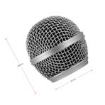 Rankomu microphoneballheadmeshgrille Mikrofon Izgarası Mikrofon Yedek Top Kafası, Shure SM58/SM58S/BETA58 ile Uyumlu, Gümüş Hasır Izgara, Metal Yapı, Kurulumu Kolay