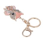 Rankomu Rhinestone Anahtarlık Gece Baykuş Rhinestone Anahtarlık Çanta Sırt Çantası, Moda Gece Baykuş Tarzı, Zengin Renkler, Kristal Anahtarlık Yüzükler