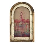 Ranley Sallanan Flamingo - Duvar Sanatı, Pembe Flamingo - Dekorasyon - İç keşifte Sallanan - Eğlenceli Dekoratif Kuş Resmi, Pembe Kuş Ev, Stüdyo, Otel için Kalp Parçası