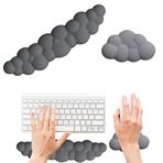 RANOZAKA Bilgisayar Klavyesi için Bilek Desteği - Klavye ve Mouse Pad için Bulut Bilek Desteği - Klavye Bilek Desteği - Gri