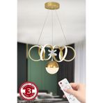 RANSOM 3 Renk Toplu Kumandalı Gold Kasa Dimmerli Led Avize Kıvrım Ledli Avize