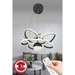 RANSOM Modern 3 Renk Toplu Kelebekli Saray Led Avize Kumandalı Siyah Kasa Büyük Boy Salon Avize