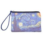 Rantanto Sevimli Kanvas Bozuk Para Çantası, Makyaj Çantası, Saplı Cep Telefonu Çantası, Bg0022 Vincent Van Gogh Yıldızlı Gece, Size 17x11.5cm, Handle Length 14 cm