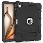 Rantice iPad Air 6./5./4. Nesil Kılıf, iPad Air 6./5./4. Nesil 11/11.9 inç için Destek Çubuğu ve Kalem Tutuculu Hibrid Darbeye Dayanıklı Damla Koruyucu Kılıf, Siyah