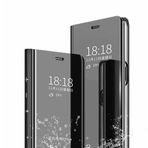 RanTuo Honor X9c/Magic 7 Lite/X60 PRO ile Uyumlu Kılıf, Ultra İnce Yarı Saydam Ayna + Akıllı Kapaklı PU Deri Braketli Kılıf, Honor X9c/Magic 7 Lite/X60 PRO ile Uyumlu.(Siyah)