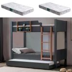 Ranza, Asya Ayrılabilir Yavrulu Ranza, Antrasit - Ceviz + 2 Adet Comfort Yatak