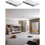 Ranza, Milano 2li Ranza 3 Kapaklı Dolap 2 Adet Comfort Yatak - Ceviz - 100 x 100 cm