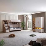 Ranza, Milano Genç Odası Takımı Çift Kişilik Modern Ranza + Üç Kapaklı Modern Dolap