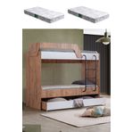 Ranza, Triple Yavrulu Metal Ayaklı Ranza + 2 Comfort Yatak