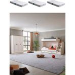 Ranza, Zenit Plus Yavrulu Ranza 3 Kapaklı Dolap 3 Adet Comfort Yatak - Krem - 100 x 100 cm