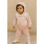 Rapapa Kız Bebek Kalpli Kapüşonlu Eşofman Takımı Şişme Yelek 3’lü Kombin 25104- - 12 Ay - Pembe