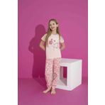 RAPAPA Kız Çocuk Yazlık Likralı (ANNE KIZ KOMBİNİ YAPABİLİRSİNİZ) Penye Düğmeli Pijama Takımı 3035
