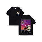 Rapçi Kanye West Mezuniyet Müzik Albümü Grafik T Shirt Erkek Kadın Hip Hop Streetwear Gevşek Siyah