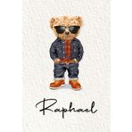 Raphael: Cahier personnalisé avec prénom Raphael | Cadeau d'anniversaire pour enfant, garçon, homme, copain ... | Nounours | 110 pages lignée, Petit Format 6x9 pouces (15,24 x 22,86 cm)