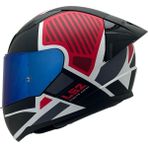 Rapıd 2 Grıd Mat Beyaz-Kırmızı Kask Mavi Cam+Spoiler - 2XL