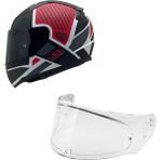 Rapıd 2 Grıd Mat Beyaz-Kırmızı Kask Siyah Cam - XL