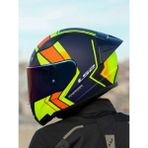 Rapıd 2 Race Extra Mat Neon Sarı-Navy Mavi Kask - XL