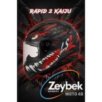 Rapid Iı Kaiju Özel Tasarım Full Face Kask - Canavar Desenli - Sınırları Zorlayan Tasarım, Maksimum Güvenlik: Ls2 Rapıd 2 Kaıju - XL