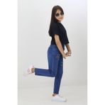RAPİDO LİFE Kız Çocuk Boyfriend Nakışlı Basic Kot Pantolon Denim Jean Rahat Tarz Çocuklar