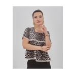 Rapply Leopar Desenli Kolu ve Eteği Dantelli Volanlı Bluz