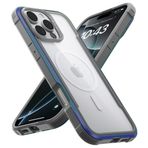 RAPTIC iPhone 16 Pro için Kalkan Manyetik Kılıf, MagSafe ile Uyumlu, [2024 Yakalama Düğmesi Darbeye Dayanıklı Şeffaf Kılıf], Askeri Sınıf 13FT Düşme Testi, Dayanıklı Alüminyum Çerçeve, 6,3 inç