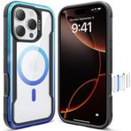 RAPTIC Kamera Kontrol Yakalama Düğmesi ve Hassas Düğmelere Sahip iPhone 16 Pro için Yükseltilmiş Shield 2.0, Askeri Sınıf 13 ft Düşme Testi, Gradyan Etkisi Kılıf, 6,3 inç, Mavi Gradyan