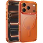 RAPTIC Telefon 17 Pro Max için Elmas Şeffaf Tasarımlı Kılıf - MagSafe ile Uyumlu, Darbeye Dayanıklı Askeri Sınıf Koruma, Asla Sararma İnce Kılıf, 10 ft Düşme Testi, Şeffaf/Turuncu