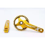 Raptor A28z-As322 32T 170 Mm Tek Yaprak Aynakol Seti Göbek+Aynakol+Yaprak Bisiklet Krank Seti Gold