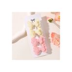 Rapunzel Accessories 4 lü Fiyonk Kalp Detaylı Pembe Sarı Klips Dolgulu Toka Seti - Sarı Pembe Toka