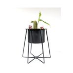 Rarart Concept Siyah Metal Geometrik Ayaklı Çiçek Saksısı - Bahçe Ve Balkon Dekoru - Hexagon
