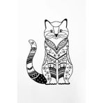 Rarart Conceptetnik Kedi Figürü Metal Duvar Tablosu - Hayvan Severlere Duvar Süsü - 34X47,5 Cm