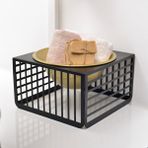 Rarart Gold Detaylı Metal Düzenleyici Kase - Siyah Çok Amaçlı Organizer - Altın