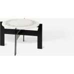 Rarart Siyah Metal Dekoratif Mini Sehpa - Yüksek Sunum Standı - İnce Desen Blume - Siyah - Altın
