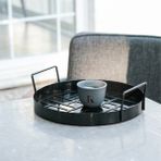Rarart Siyah Metal Sunum Tepsisi - Modern Servis Tepsisi - Daphne